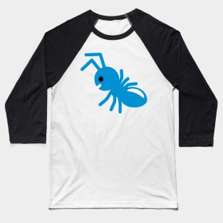 Blue Happy Ant Emoticon Baseball T-Shirt